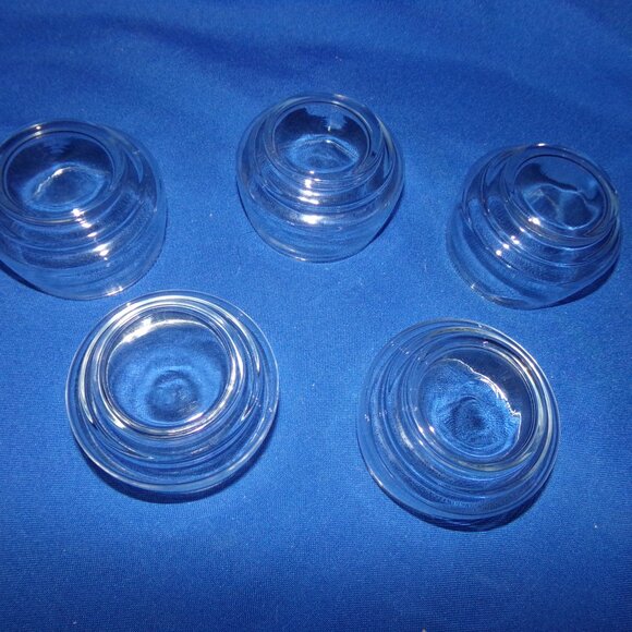Vintage Glass Dessert Cups - Stackable - Pudding, Mousse, Custard, 5 Bowl Set - Picture 3 of 6
